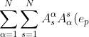 \sum_{\alpha=1}^N \sum_{s=1}^NA^{\alpha}_s A^s_{\alpha}(e_p)=\sum_{\alpha=1}^MA^{\alpha}_p e_{\alpha}=0